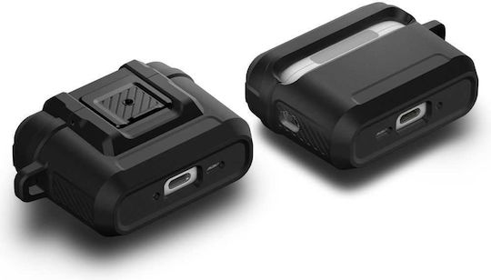 Spigen Lock Fit Case Silicone / Plastic with Hook in Black color for Apple AirPods Pro 3