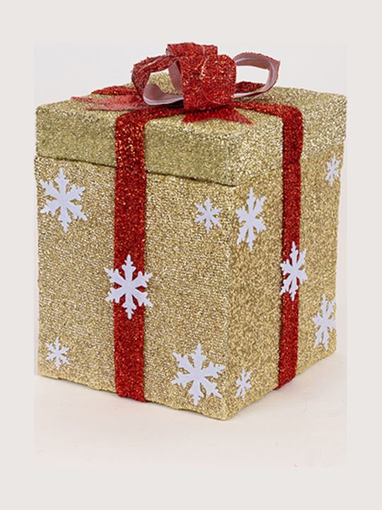 Illuminated Santa Claus Battery with Moving and Music Gold 25x25cm