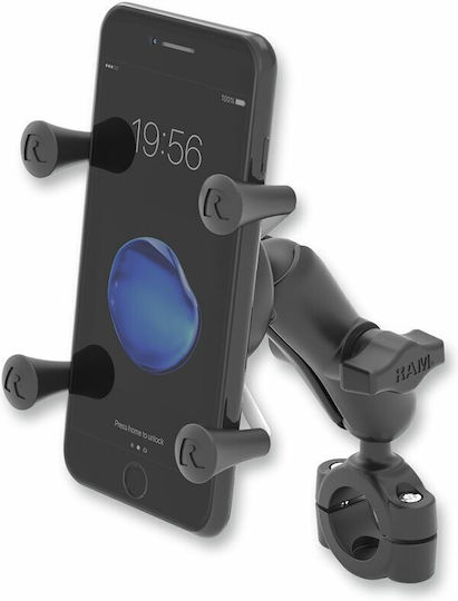 RAM Mount X-Grip Short Βάση Κινητού Μοτοσυκλέτας με Ρυθμιζόμενο Βραχίονα για το Τιμόνι