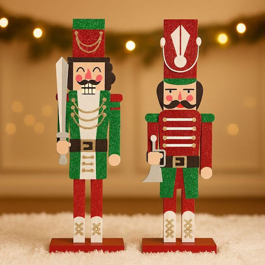 +Efo Nutcracker de Crăciun Lemn Înălțime 29cm. 2buc