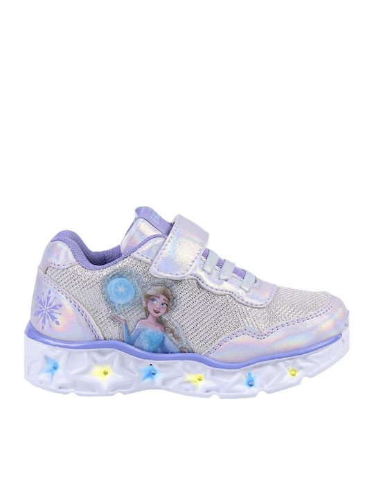 Kinder Sneakers mit Klettverschluss & Lichtern Lila