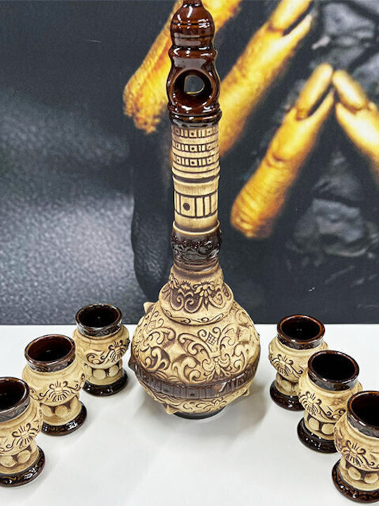Velve Sticlă Carafă de Servire 37buc cu Dop și Pahare 1buc