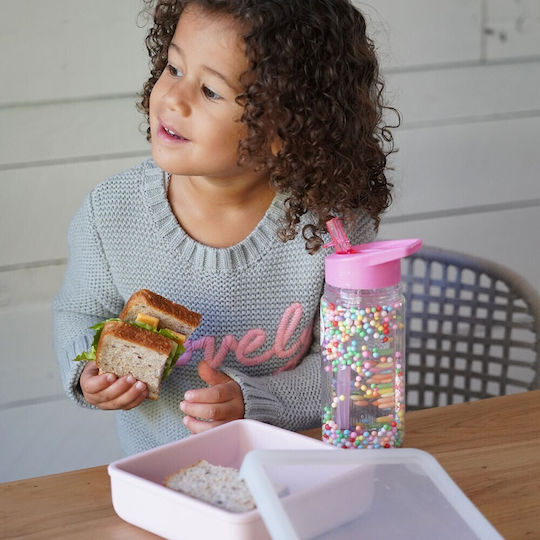 Melii Kinderflasche Kunststoff mit Strohhalm Rosa 300ml