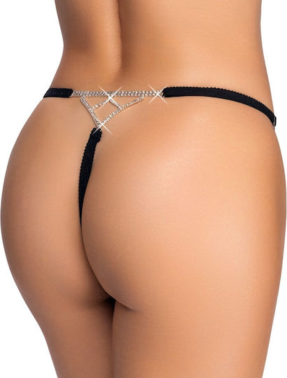 Cottelli Collection Γυναικείο Sexy String Αυτοκινήτου Μαύρο