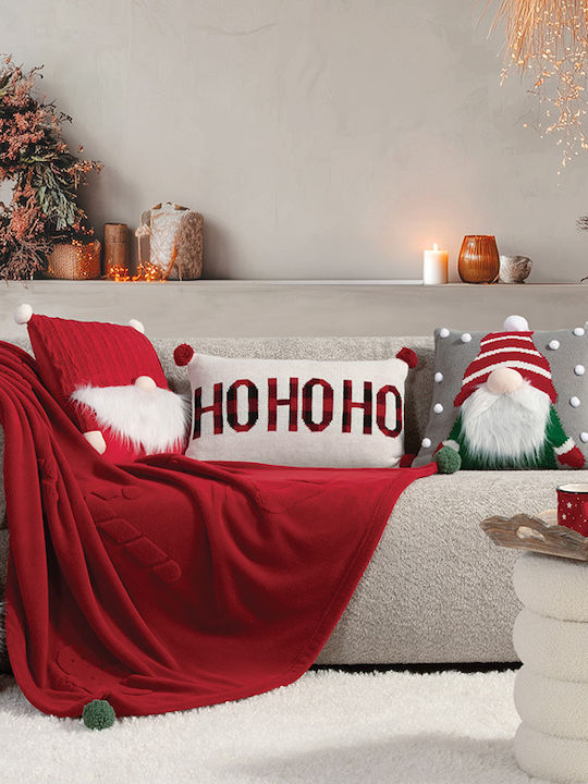 Nef-Nef Homeware Christmas Decorative Square Pillowcase Beard Red 40x40cm