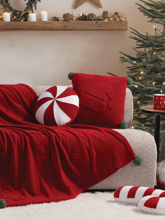 Christmas Decorative Pillow Nef-nef Homeware Lollipop White Red 50cm