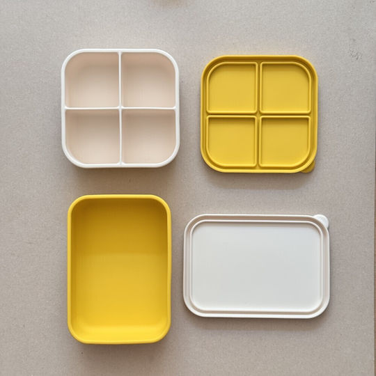 Cutie De Prânz Albă Galbenă Snackbox White Yellow
