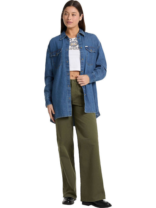 Μακρυμάνικο Γυναικείο Τζιν Πουκάμισο Denim