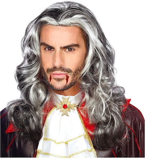 Perucă de Carnaval Creț Gri pentru Halloween