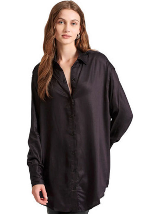 Women's Monochrome Long Sleeve Shirt Black
