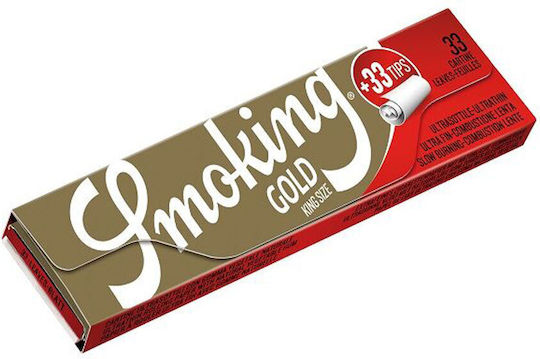 Smoking Gold Zigarettenpapier King Size mit Kegelspitzen 33 Blätter 1Stück