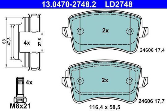Plăcuțe de frână Audi A4 8k2 B8 Ate 13047027482