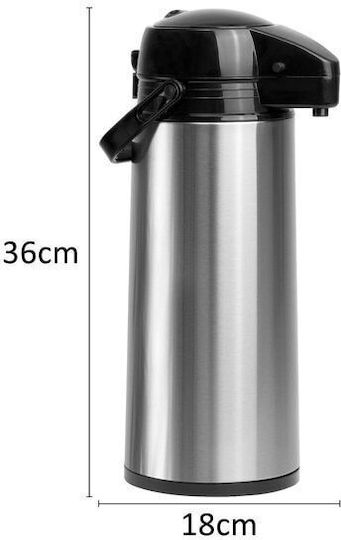 Excellent Houseware S7900876 Container with Faucet Thermos Stainless Steel 1.8lt Silver