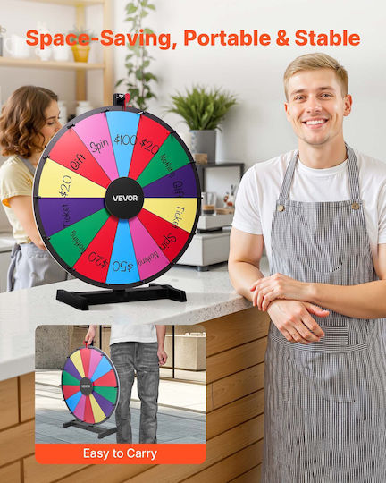 Vevor Τροχός Βραβείων 610 Mm 14 Θέσεων Βάση Επιτραπέζια Ρουλέτα Τύχης Πίνακα Γραφής 2 Μαρκαδόρους 6 Χρώματα Εύκολη Συναρμολόγηση Εκδηλώσεις Πάρτι Παμπ Εμπορικές Εκθέσεις Καρναβάλια