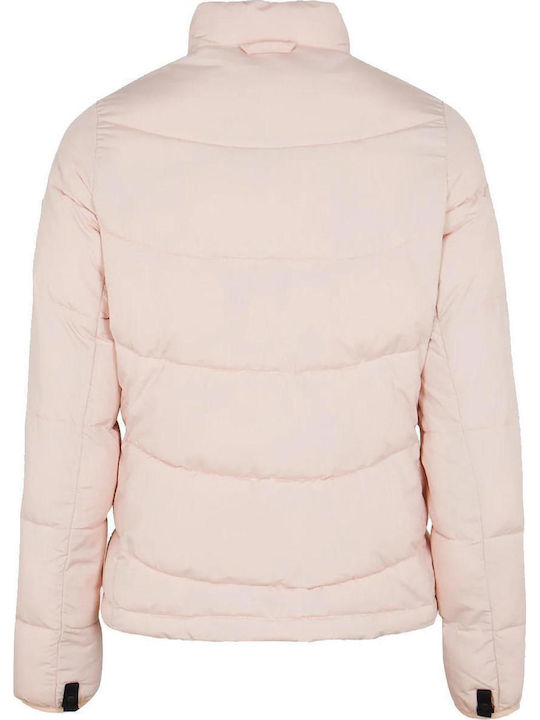 Women's Short Puffer Jacket for Winter Orange