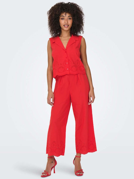 Sleeveless Women's Shirt High Risk Red
