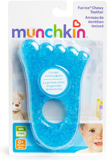 Munchkin Fun Ice Foot Teething Ring with Gel BPA Free Silicone for 0 m+ Light Blue