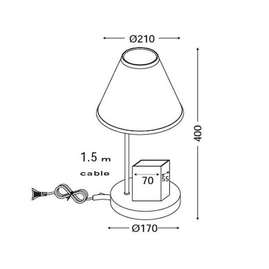 Aca Kinder Nachttischlampe Princess Rosa 21x21x40εκ.