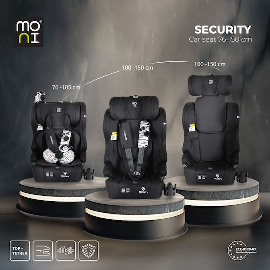 Moni Security Baby Car Seat i-Size with Isofix Midnight Black 9-36 kg