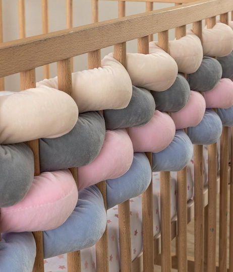 Palamaiki Paffy Crib Bumpers Braided Inside Paffy Pink 6x220cm