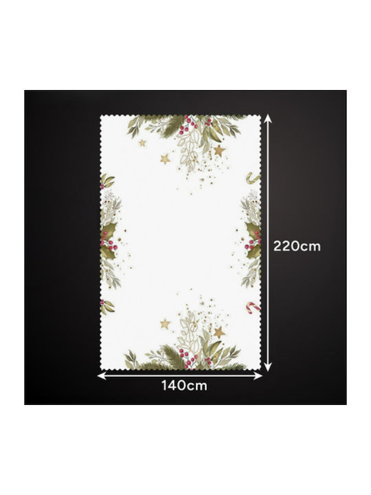 Weihnachtlich Tischtuch Weiß L220xB140cm.