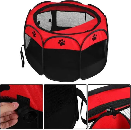 Nunbell Pet Foldable Park Dog Octagon in Red Color