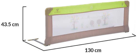 Cangaroo Pliabil Bară de protecție pentru pat Montaj simplu în Culoare Verde 130x43.5cm 1buc