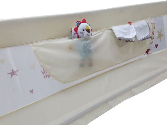 Beboulino Foldable Bed Rail Guard Simple Placement made of Fabric in Pink Color 180x30x71εκ. 1pcs