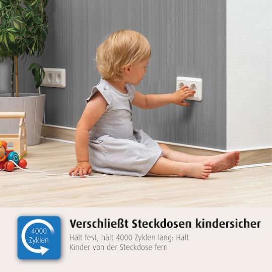 Reer Steckdosenschutzabdeckung Einfache Installation aus Kunststoff in Weiß Farbe 20Stück