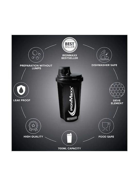 IronMaxx Shaker Proteine 750ml Plastic Negru
