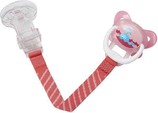 Dr. Brown's Ribbon Pacifier made of Fabric Striped Pink