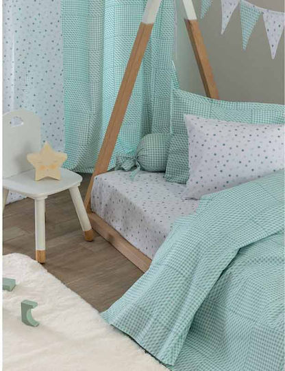 Palamaiki Sheet Single Cotton BB101 Aqua 170x260cm