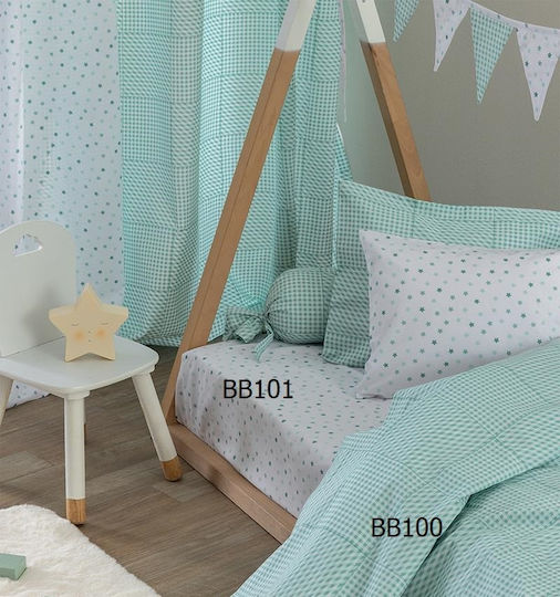 Palamaiki Sheet Single Cotton BB101 Aqua 170x260cm