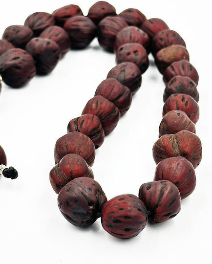 Scented Nutmeg Worry Beads with 33 Beads Burgundy