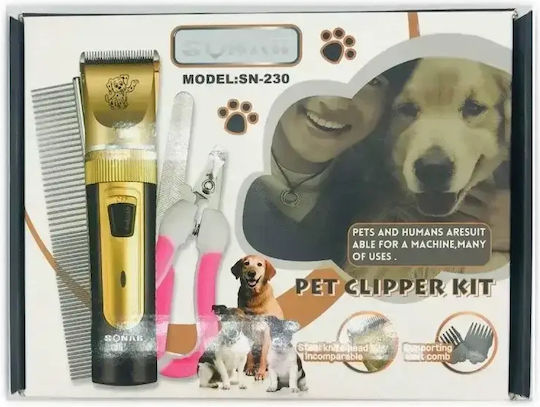 Sonar Dog Grooming Clippers Rechargeable Rechargeable SN-230
