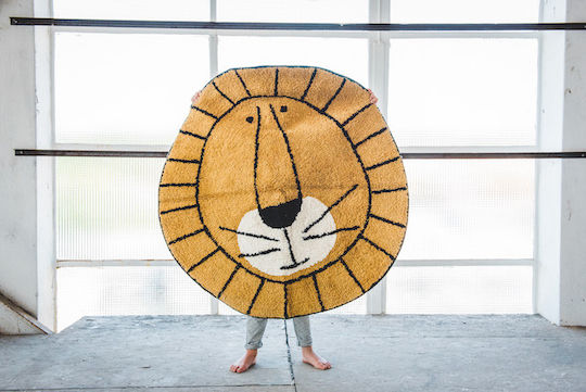 Tapis Petit Lion Детско килимче Кафяв Кръгло с диаметър 100см