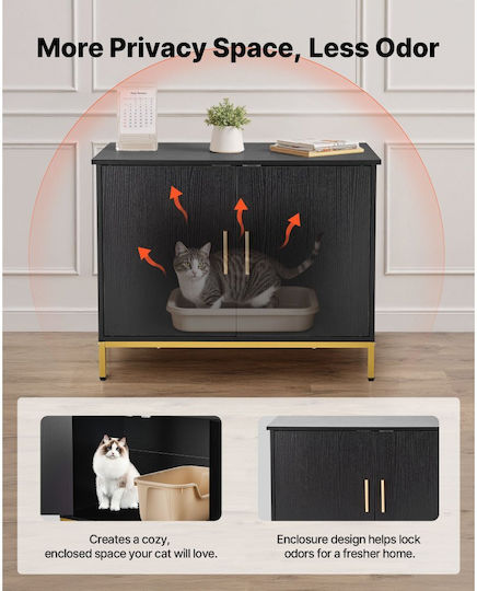 Cat Litter Box Enclosure Furniture Vevor Hidden Litter Box Cabinet 70 Cm Metal Legs & Handle Modern Style Cat House End Table Suitable For Most Litter Boxes Bedroom Living Room