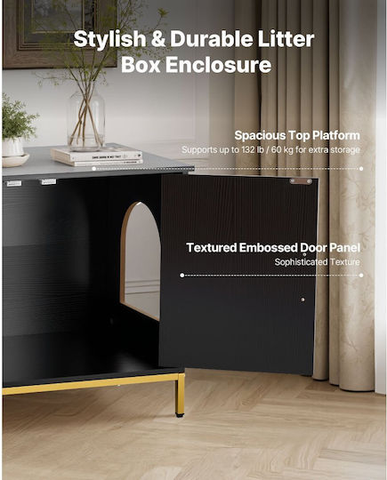 Cat Litter Box Enclosure Furniture Vevor Hidden Litter Box Cabinet 70 Cm Metal Legs & Handle Modern Style Cat House End Table Suitable For Most Litter Boxes Bedroom Living Room