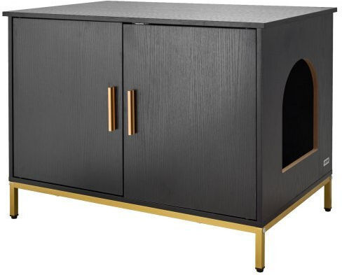 Cat Litter Box Enclosure Furniture Vevor Hidden Litter Box Cabinet 70 Cm Metal Legs & Handle Modern Style Cat House End Table Suitable For Most Litter Boxes Bedroom Living Room