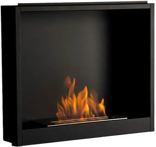Tagu Indoor Wall Mounted Bioethanol Fireplace Black 60x15x50.3cm