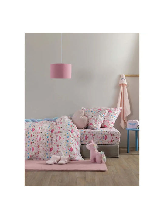 Palamaiki My Kingdom Set Kids Duvet Cover Single with Pillowcase Cotton Pink 160x240cm