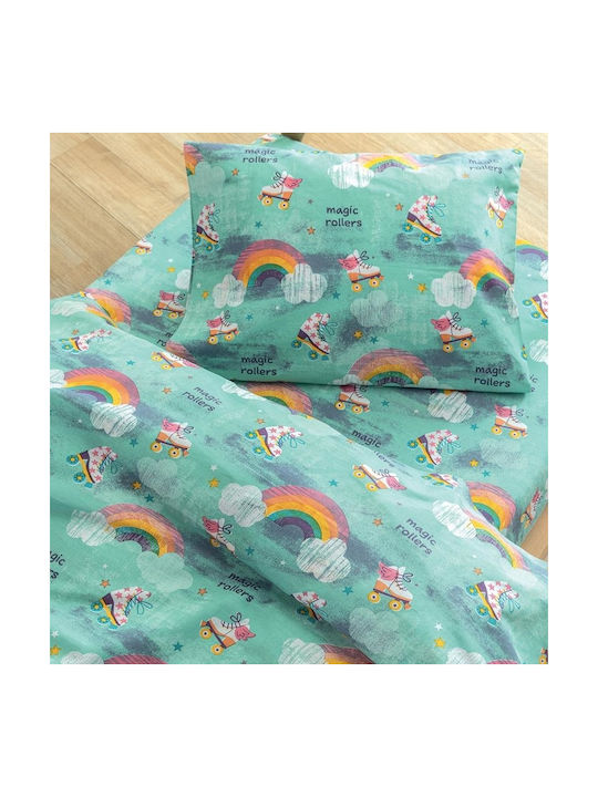 Palamaiki My Kingdom Set Kids Duvet Cover Single with Pillowcase Cotton Green 160x240cm