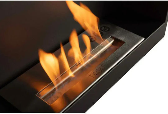 Tagu Indoor Wall Mounted Bioethanol Fireplace Black 60x15x50.3cm