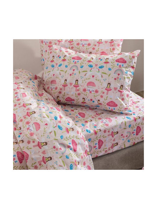 Palamaiki My Kingdom Set Kids Duvet Cover Single with Pillowcase Cotton Pink 160x240cm