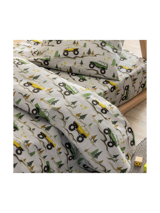 Palamaiki Set Kids Duvet Cover Single with Pillowcase Cotton White 160x240cm