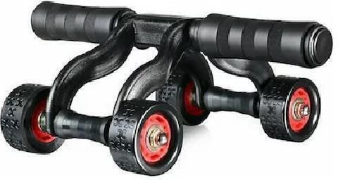Andowl Q-JS285 Abdominal Wheel Black with Anti-Slip Handles & Mat