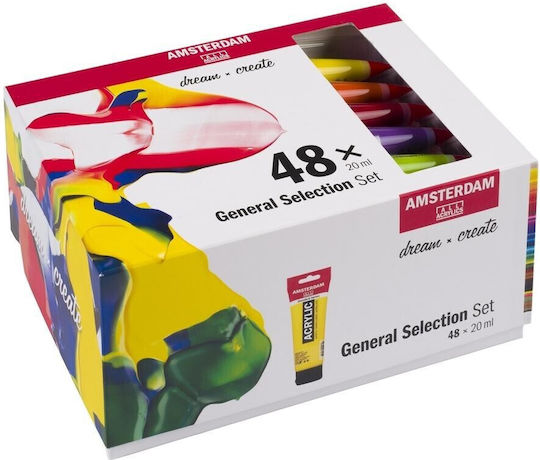 Talens Amsterdam Standard Series Комплект 48 Акрилни Бои За Рисуване 20 Ml