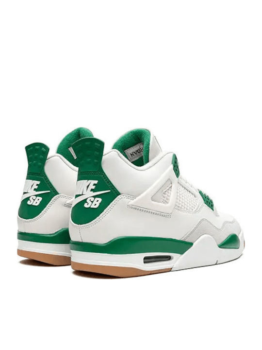 Air  4 Retro SB Herren Stiefel Sail / Pine Green / Neutral Grey / White