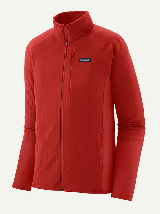Men's Fleece Cardigan Amanita Red