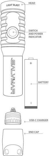 Salvimar Φακός Κατάδυσης LED με Φωτεινότητα 1200lm
